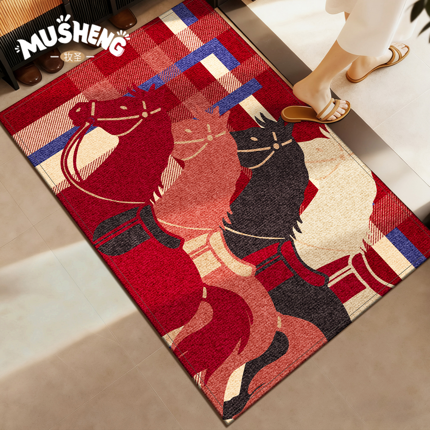 2026新款马年入户门地垫防滑门垫