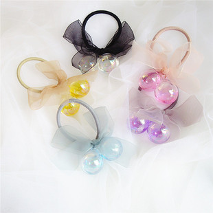 张韶涵同款幻彩玻璃水球皮筋超仙女丸子头发绳发饰圆形球球发圈