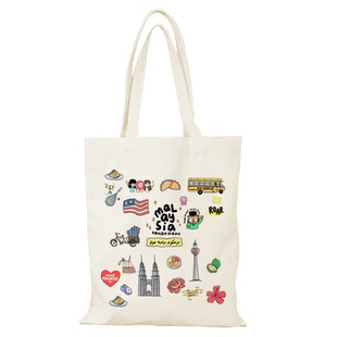 Malaysia马来西亚槟城文创帆布包国外城市citywalk帆布袋定制手提