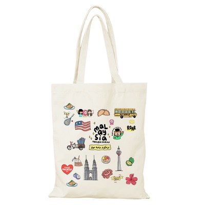 Malaysia马来西亚槟城文创帆布包国外城市citywalk帆布袋定制手提