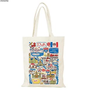 America美国帆布包旧金山 City帆布袋定制大容量环保时尚手提袋