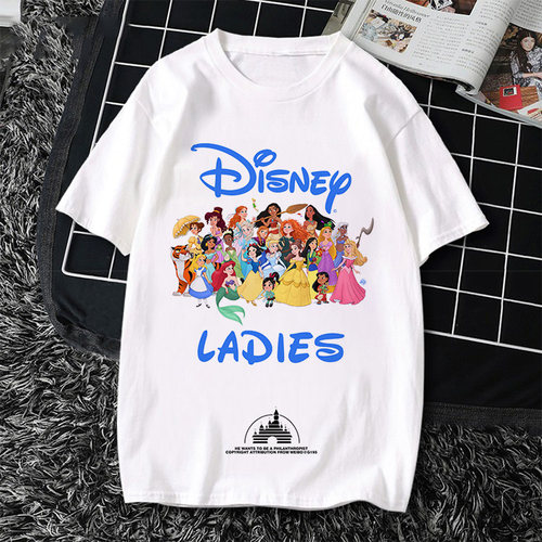 Cute Princess TShirt迪士尼超Q可爱卡通公主亲子短袖T恤衫上衣服