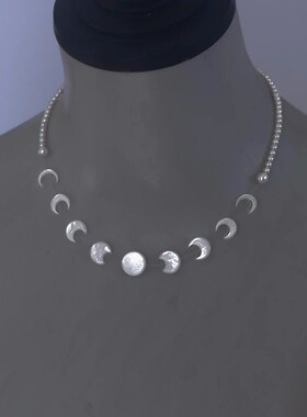 【月相轨迹】渐变月亮拼接款项链仿珍珠白蝶贝小众清冷系锁骨链女