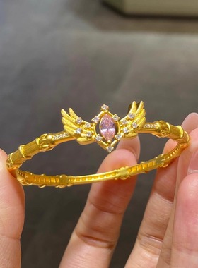 金色点钻魔法权杖少女手镯复古小众设计新中式国风高级感手饰