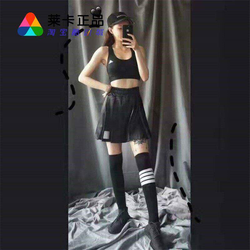 Adidas三叶草女百褶裙短裙