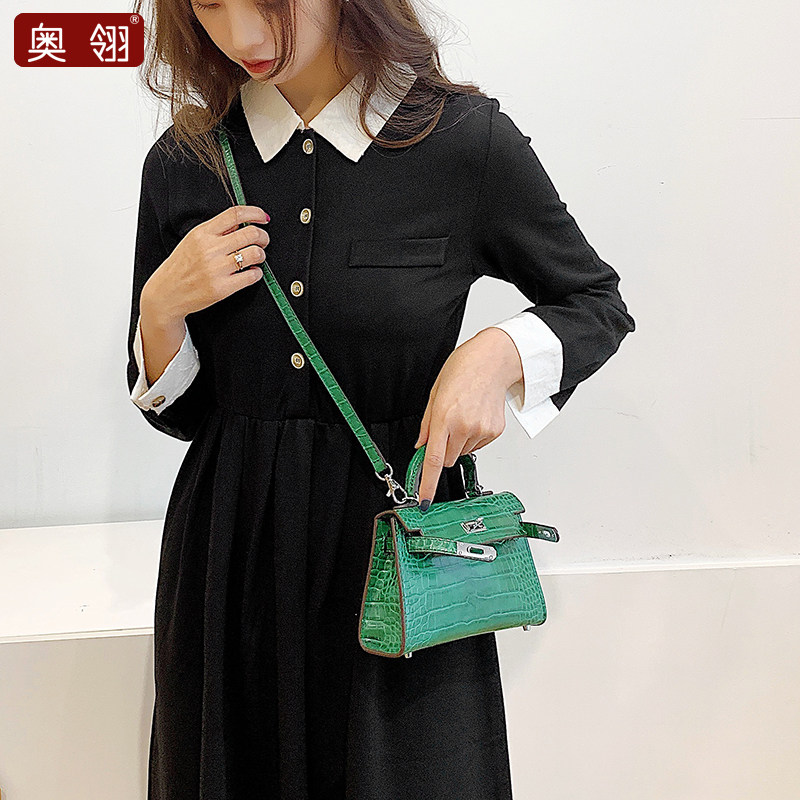 奥翎2022新款鳄鱼纹迷你凯莉包mini小包包斜挎包ins手提单肩女包在类目 箱包皮具/热销女包/男包, 女士包袋中 - 来自Buy2taobao.com提供专业的淘宝代购服务