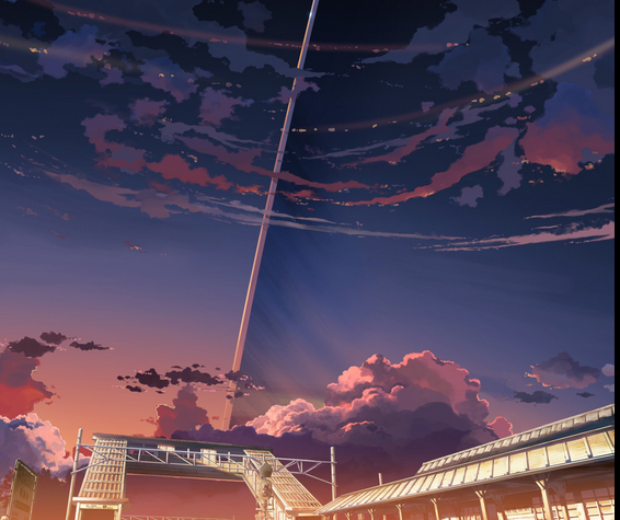 cg背景场景 新海诚植物描绘 云之彼端彩稿 带ps笔刷psd分层文件