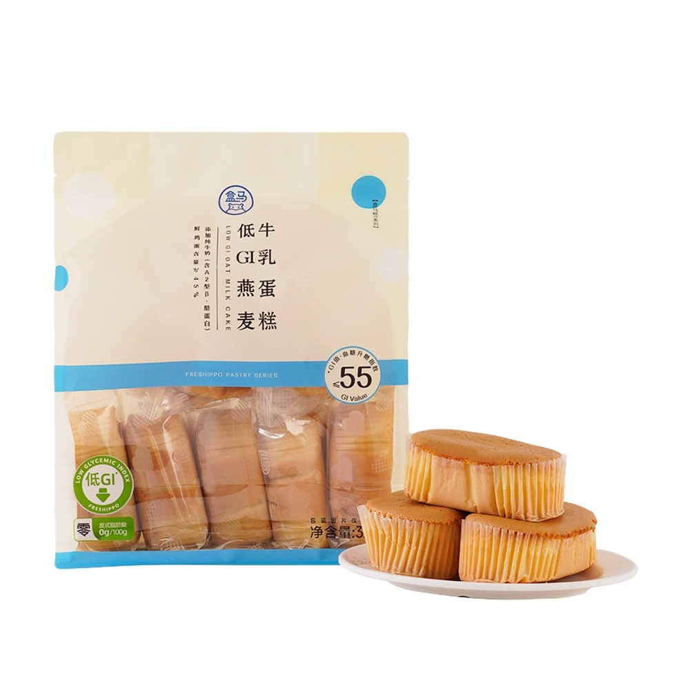 盒马代购 低GI燕麦牛乳蛋糕 320g 国低GI食品0糖慢升糖含膳食纤维
