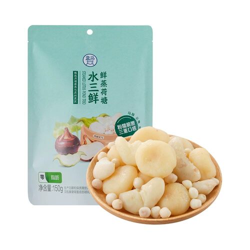 盒马代购鲜蒸荷塘水三鲜150g粉糯脆嫩三重口感配料干净开袋即食