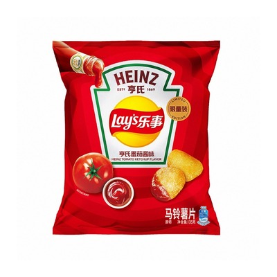 乐事x亨氏联名 薯片 亨氏番茄酱味 135g联名真薯原切