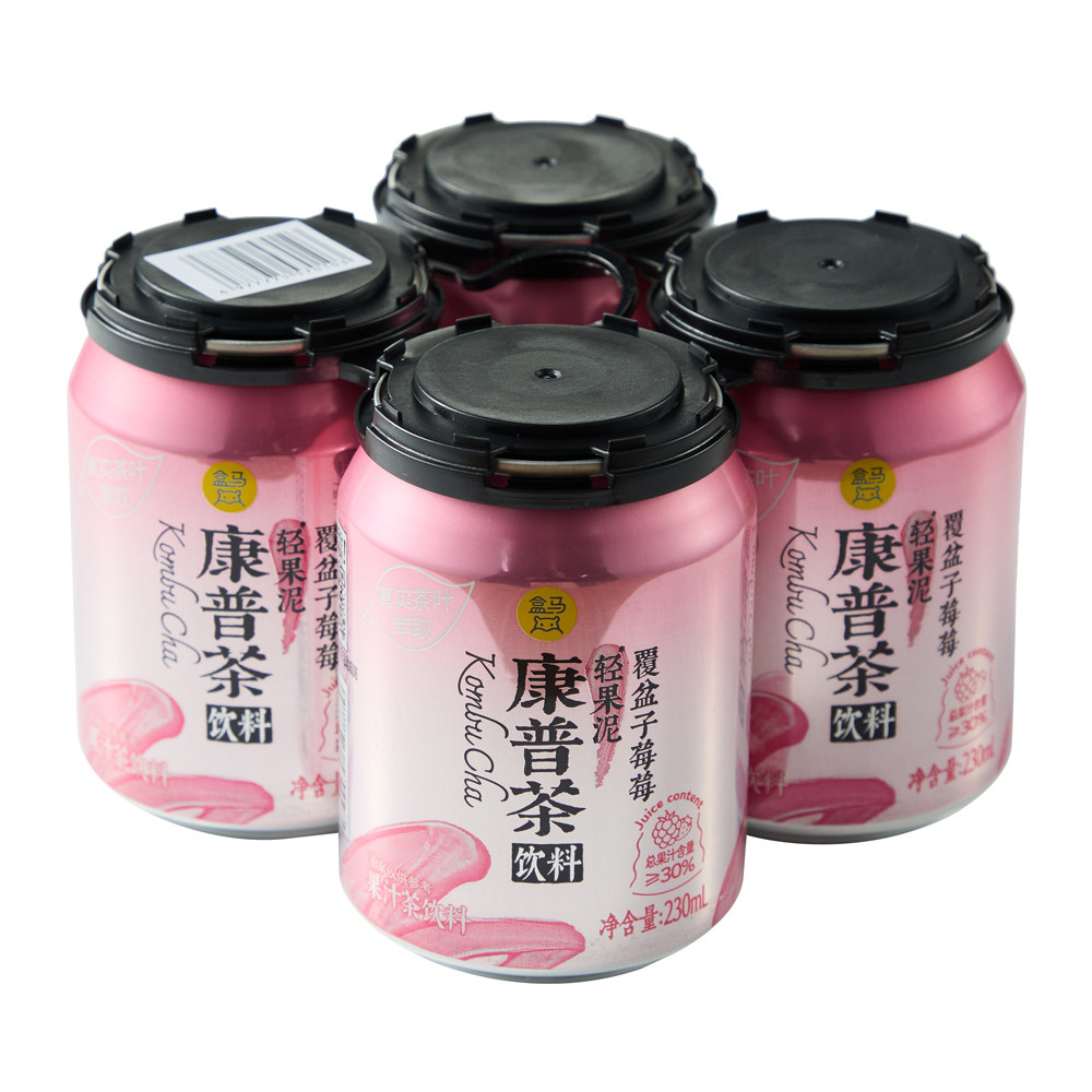 盒马代购 轻果泥康普茶覆盆子莓莓 230ml*4清新又解腻组合装