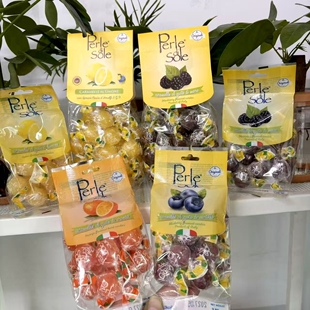 蓝莓 橙子 黑莓 110 袋 意大利PerlediSole珍珠糖果 200g 柠檬