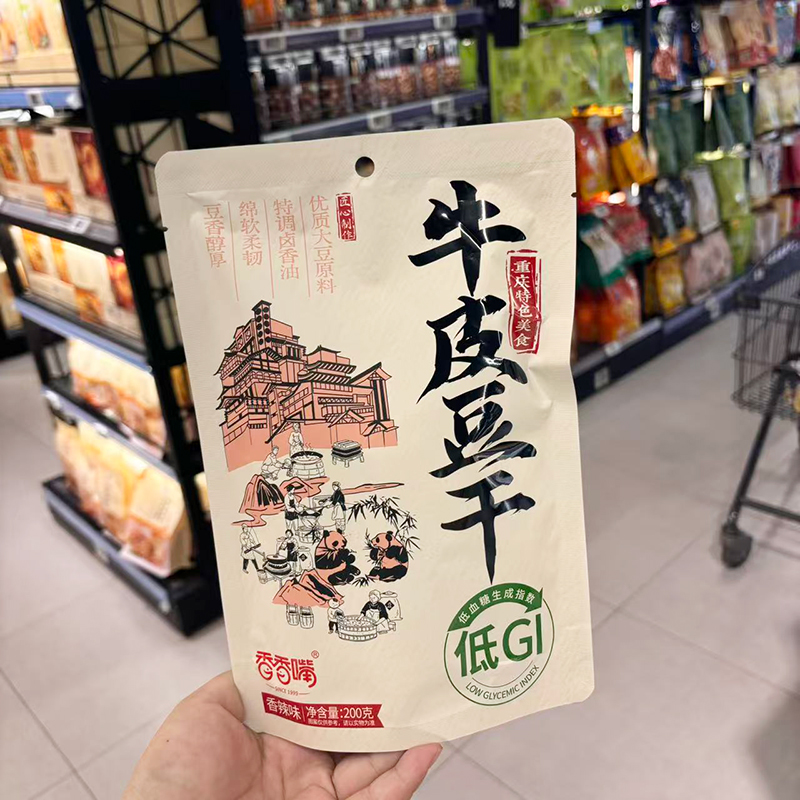 盒马代购香香嘴牛皮豆干香辣味200g过瘾川辣风味有嚼劲