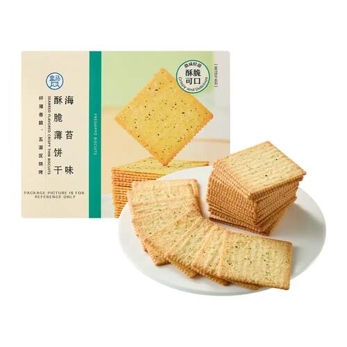 盒马海苔味酥脆薄饼干350g盒装