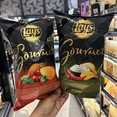 Lay's/乐事 Gourmet 甜辣酸奶油味/意式番茄罗勒味100g片片酥脆