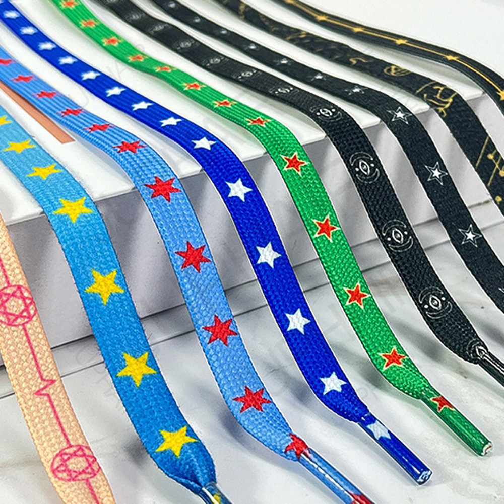 双层加厚棱形纹理涤纶黑白星座鞋带AJ1AF1休闲鞋板鞋鞋带0.8CM宽