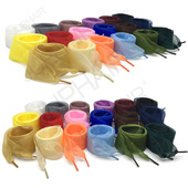 带 彩色雪纱蕾丝鞋 4cm加宽透明雪纺纱鞋 带扁平丝绸大蝴蝶结小白鞋