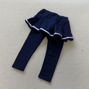 120-130码 外贸秋冬女童儿童加绒不倒绒假两件打底裤裙