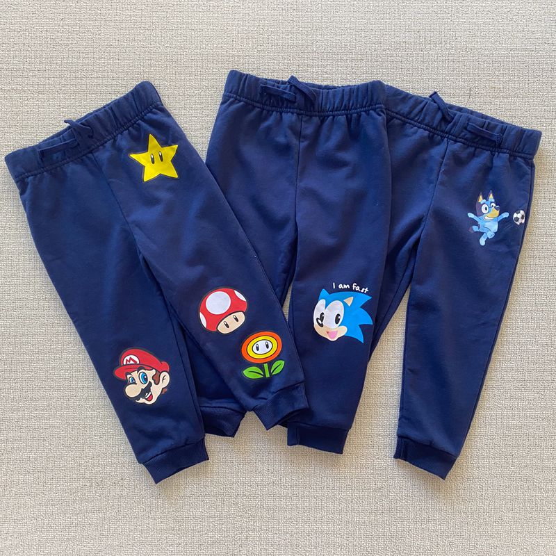 2-5岁 外贸单男童儿童宽松休闲拉绒薄绒运动长裤子