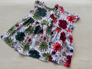 薄软舒适~120-170码 夏季新款童装女童中大童纯棉印花短袖连衣裙