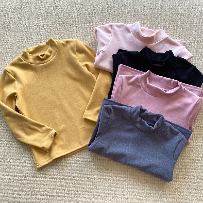 外贸儿童半高领长袖德绒打底衫