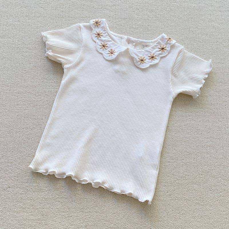 110-130码 外贸日单女童儿童螺纹棉翻领弹力短袖T恤上衣,童装/婴儿装/亲子装,T恤,淘宝优惠券,粉丝福利购,淘宝优惠卷