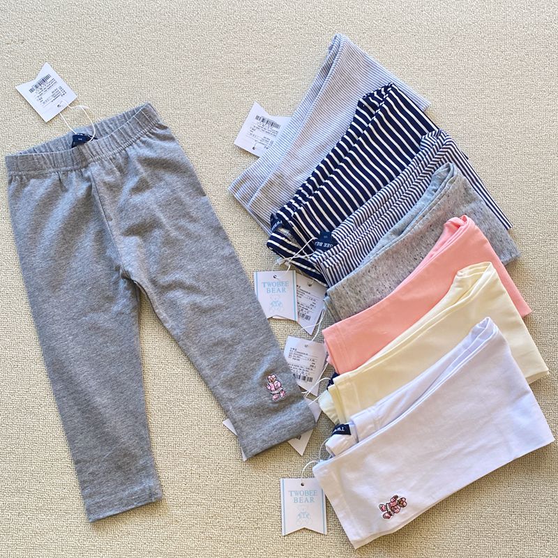 105-160码 专G春秋款女童儿童纯棉多色柔软弹力打底裤子八九分裤