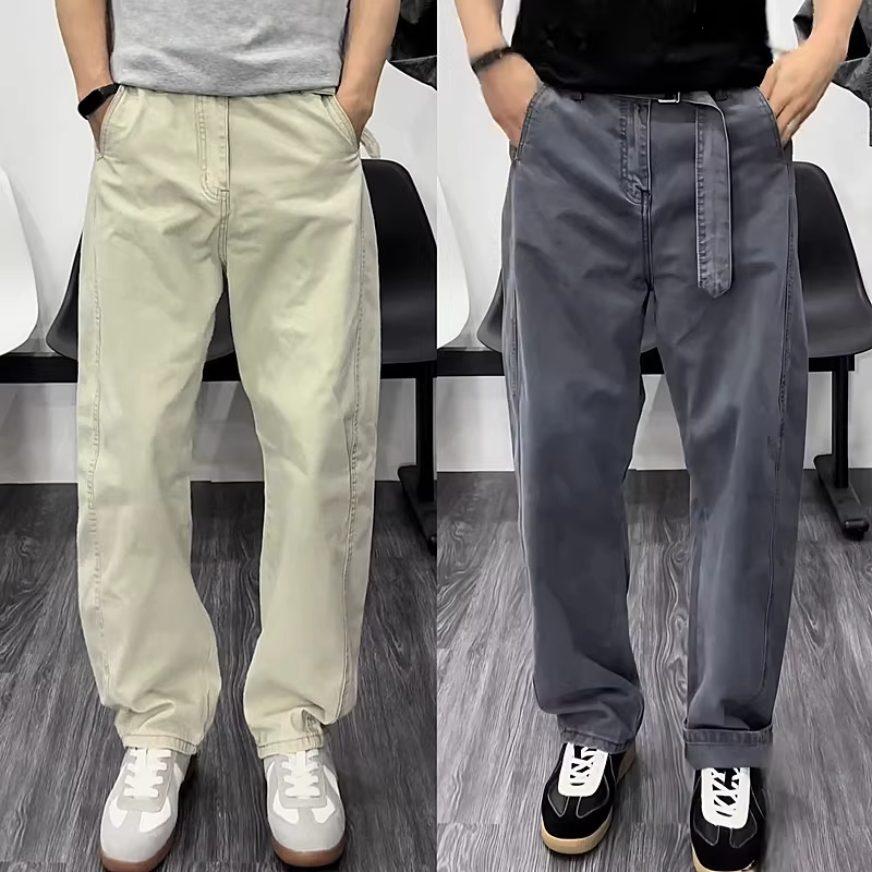 美式复古弯刀牛仔裤男夏季新款