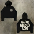 [Pure Cotton Hooded Sweatshirt]W51 (Black)