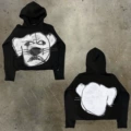 [Pure Cotton Hooded Sweatshirt]W53 (Black)