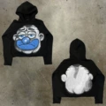 [Pure Cotton Hooded Sweatshirt]W48 (Black)