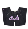 Black Pants with Purple Characters