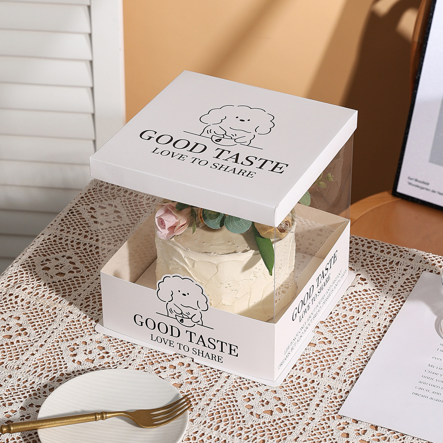 生日蛋糕透明包装盒子6六8八10十寸双三层加高网红烘焙打包手提盒