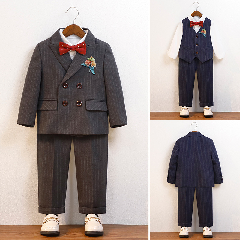 儿童西装花童婚礼服男童小西服主持钢琴演出服中小童英伦宝宝周岁