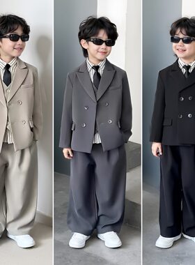 男童春秋帅气西服西装花童礼服