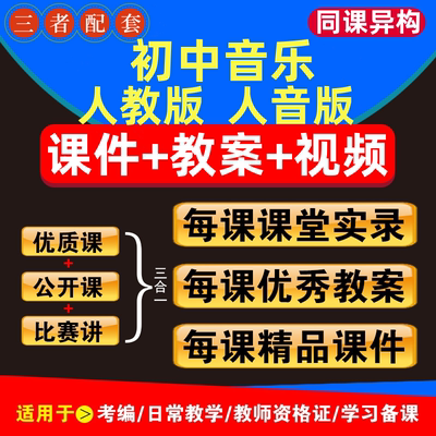 初中音乐人音版人教版优质ppt电子教案七八九年级上册下册公开课