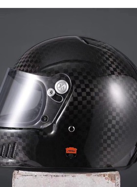 AMU清仓复古摩托车头盔男碳纤维巡航机车玻璃钢全盔女冬季通用