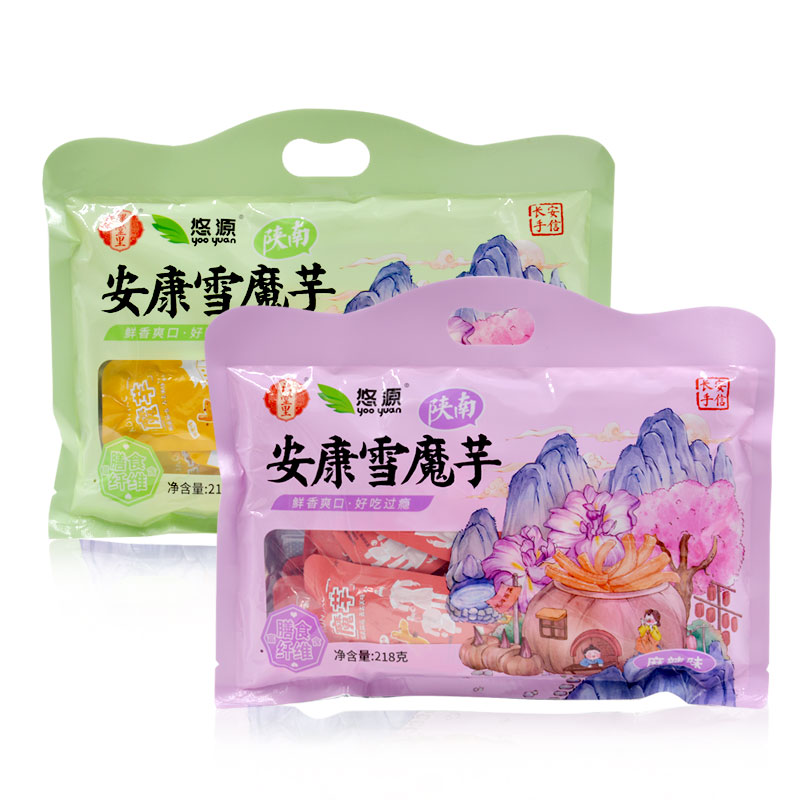 陕西特产课堂里悠源雪魔芋干劲脆爽安康雪魔芋爽零食辣片辣条礼包