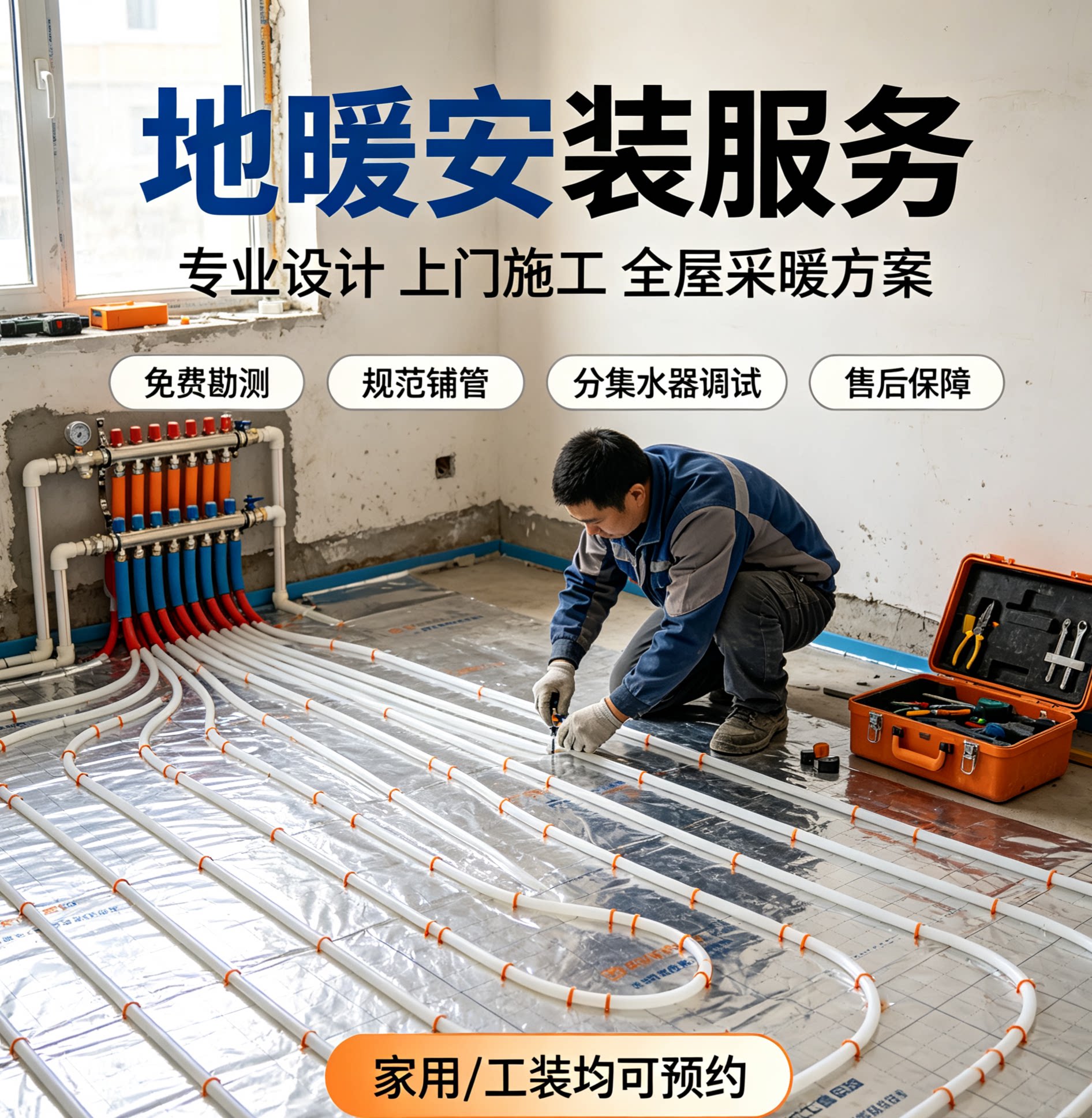 成都地区家用暖气片安装维修地暖管上门安装