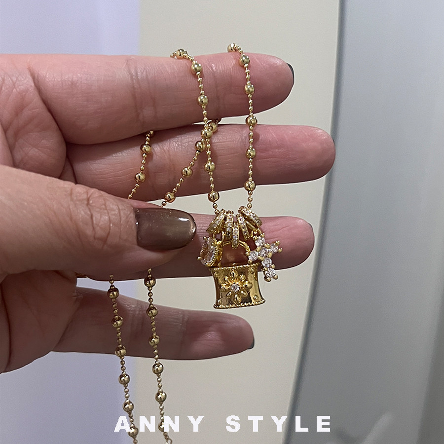 anna克罗复古美式925纯银拉丝工艺十字架锁包轻奢高级感锁骨项链