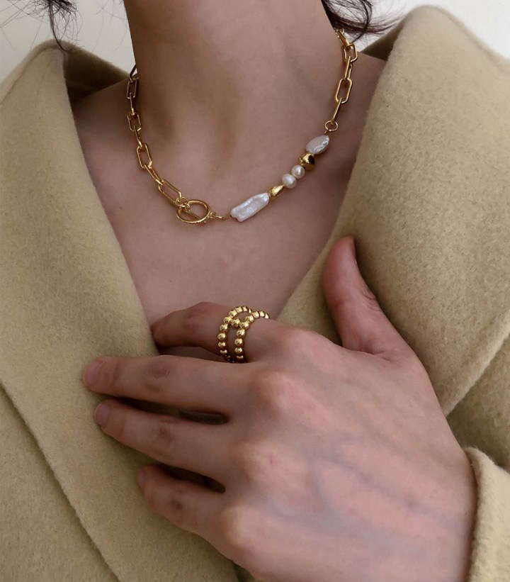 anna韩国东大门代购 独特巴洛克珍珠项链 极简人造珍珠链条项链在类目 饰品/流行首饰/时尚饰品新, 项链中 - 来自Buy2taobao.com提供专业的淘宝代购服务