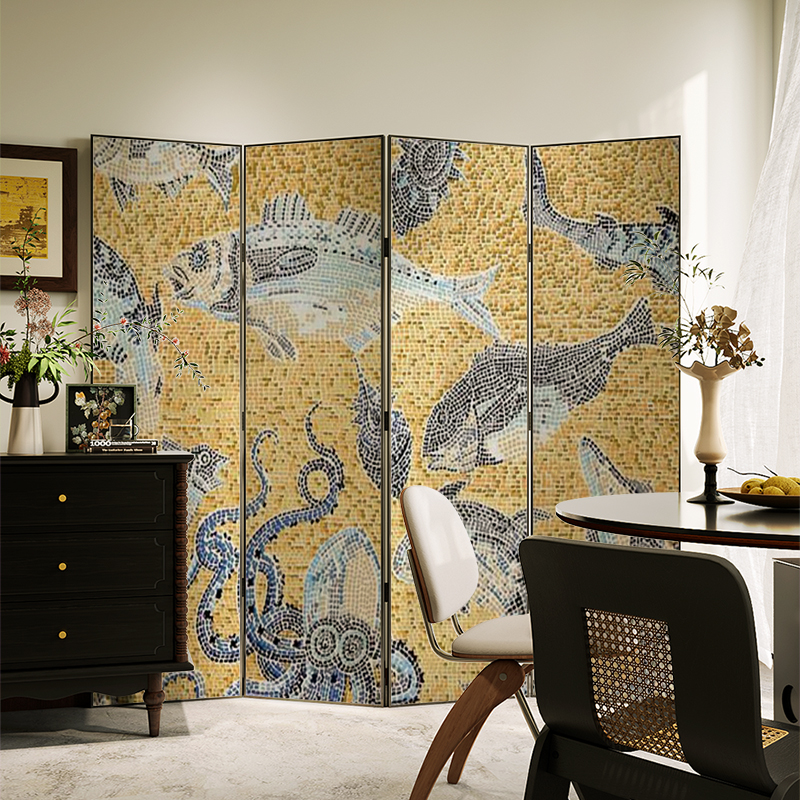 定制屏风移动折叠法式复古风客厅隔断网红直播背景卧室遮挡摄影墙