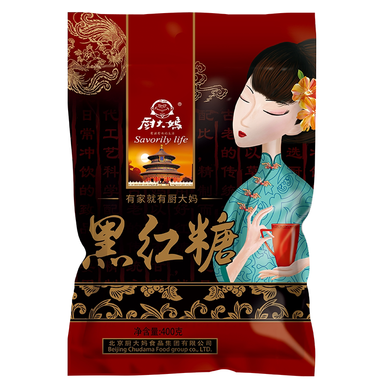厨大妈黑红糖400g 黑红糖经期产妇月子月经黑红糖