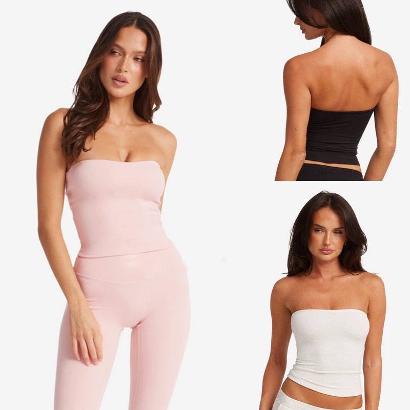 欧美速干美背瑜伽套装口袋紧身跑步健身服休闲运动抹胸上衣内搭