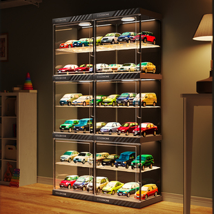 赛车展示柜手办模型陈列置物架子家用玩具高达模型透明展示盒