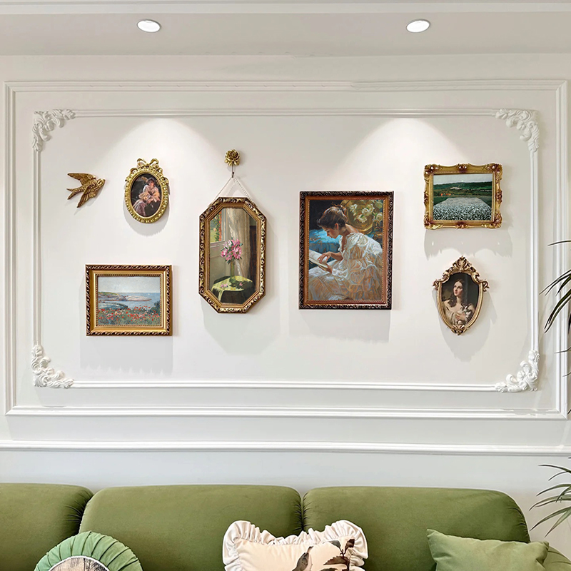 法式覆古挂画 画高级感客厅沙发背景墙壁画 画宫廷人物覆古氛围感