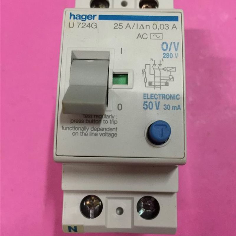 议价HAGER/海格 2P25A过电压漏电保护RCCB 断路器30mA空气开关U￥