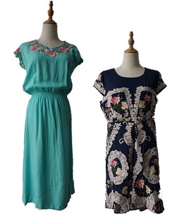 vintage古着日系重工刺绣民族风连衣裙