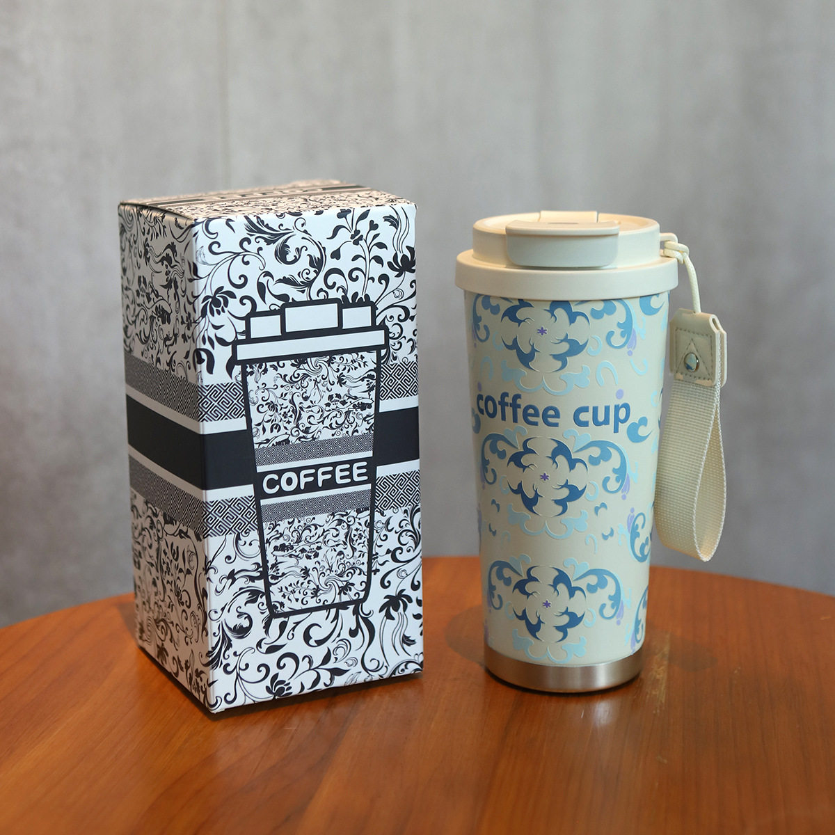 瑞幸同款316不锈钢保温杯大容量提绳吸管杯高颜值礼品定制咖啡杯