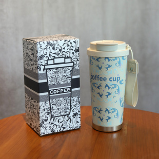 瑞幸同款316不锈钢保温杯大容量提绳吸管杯高颜值礼品定制咖啡杯